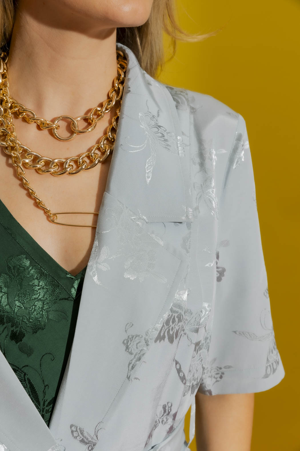 Pale Blue Embossed Trench Pale Blue