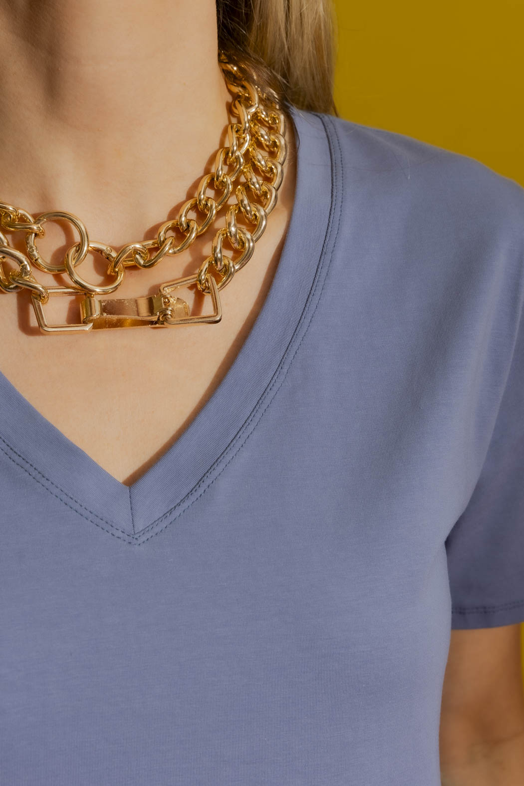 Denim V Neck T-Shirt