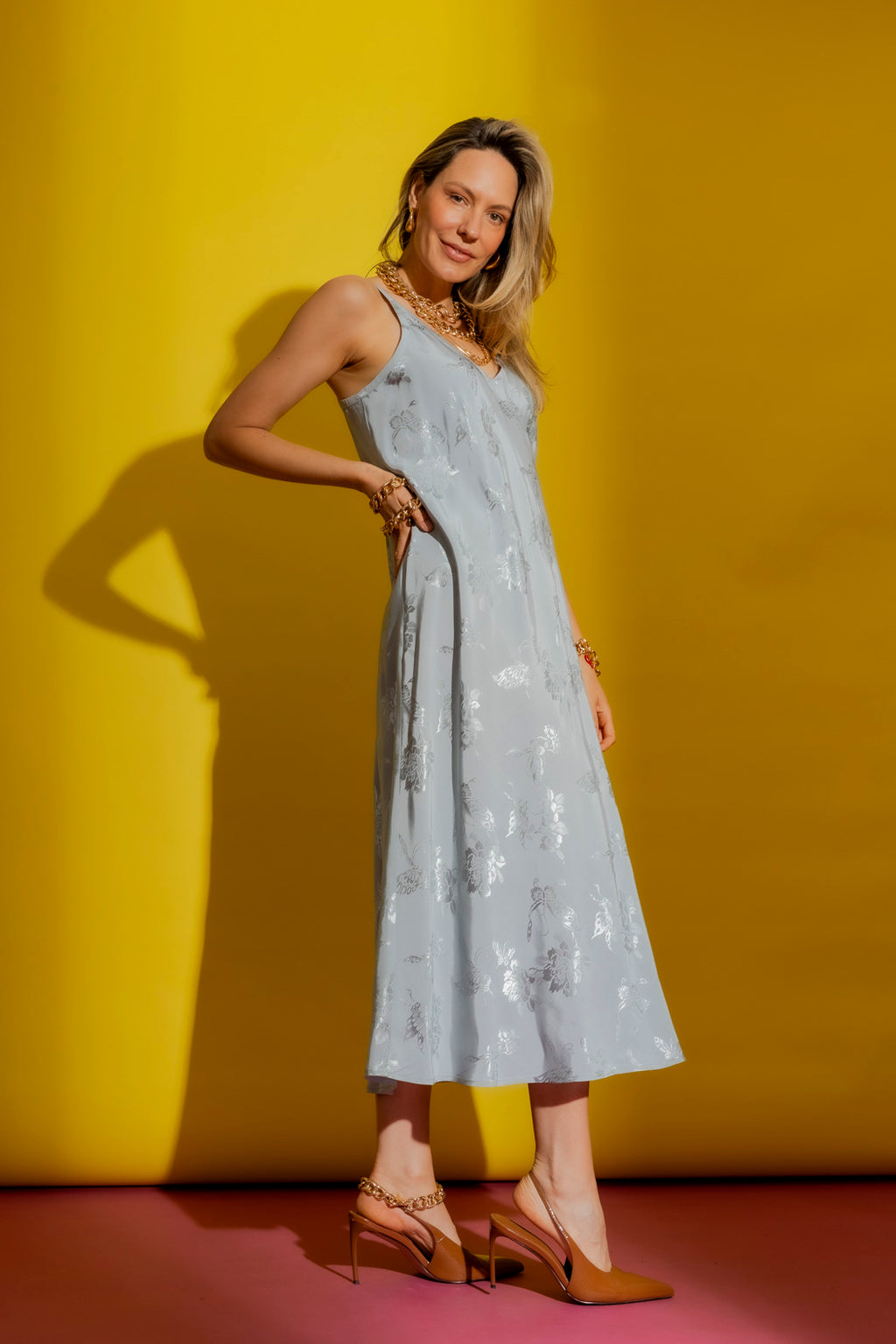 Pale Blue Bias Dress Pale Blue