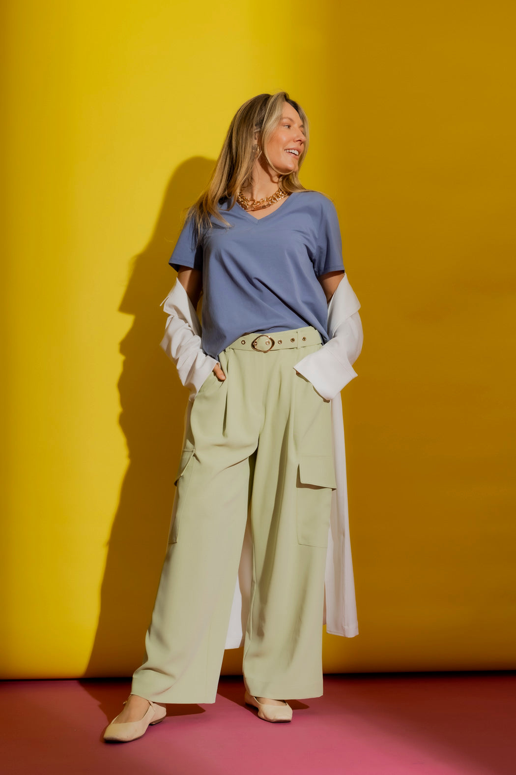 Denim V Neck T-Shirt