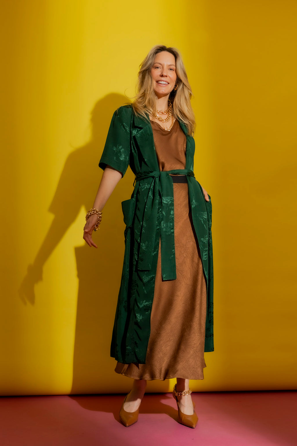 Green Embossed Trench