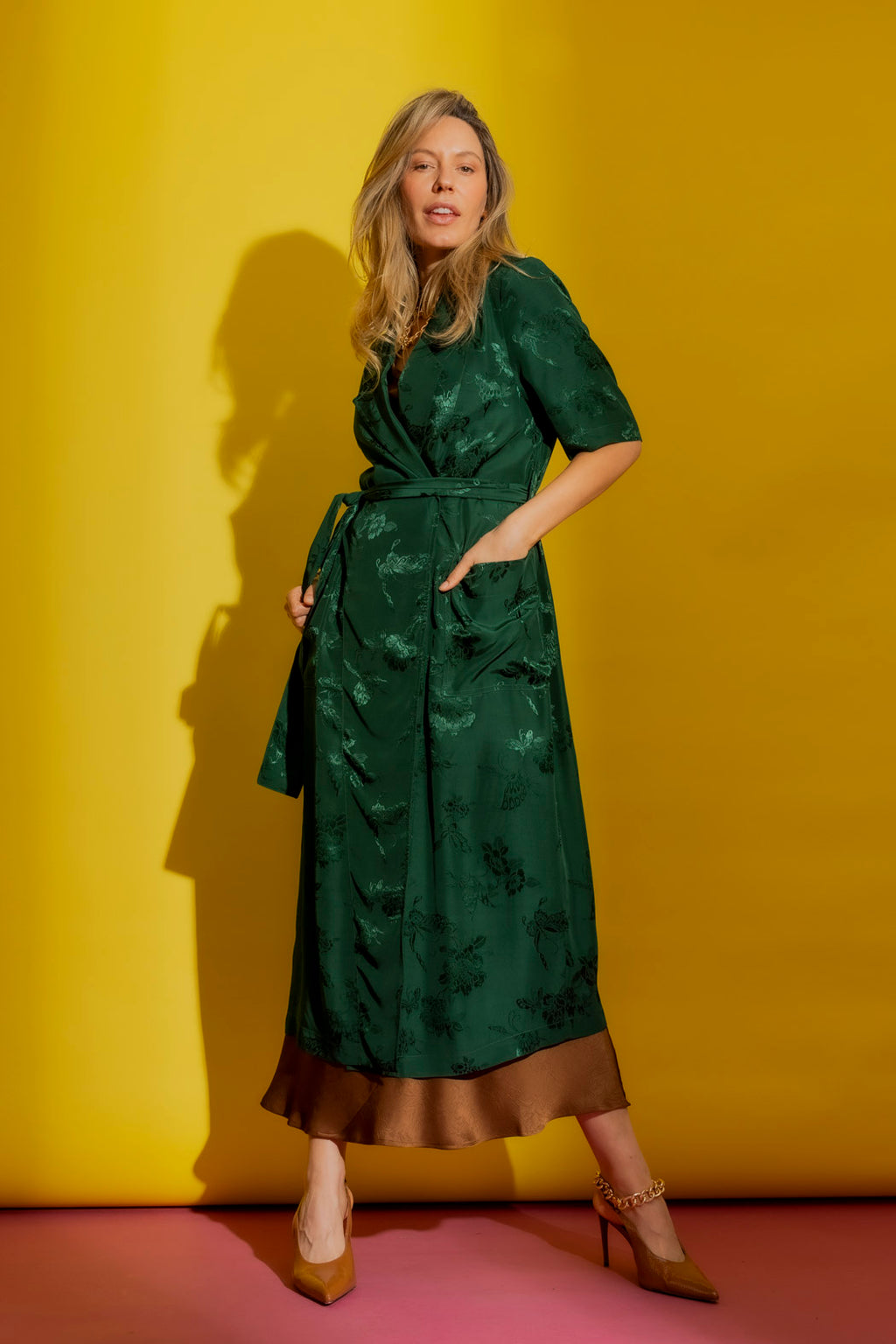 Green Embossed Trench