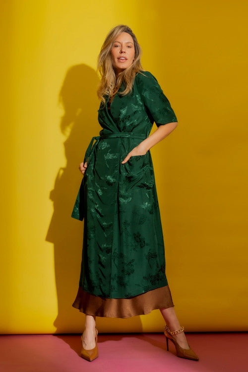 Green Dress And Jacket Set