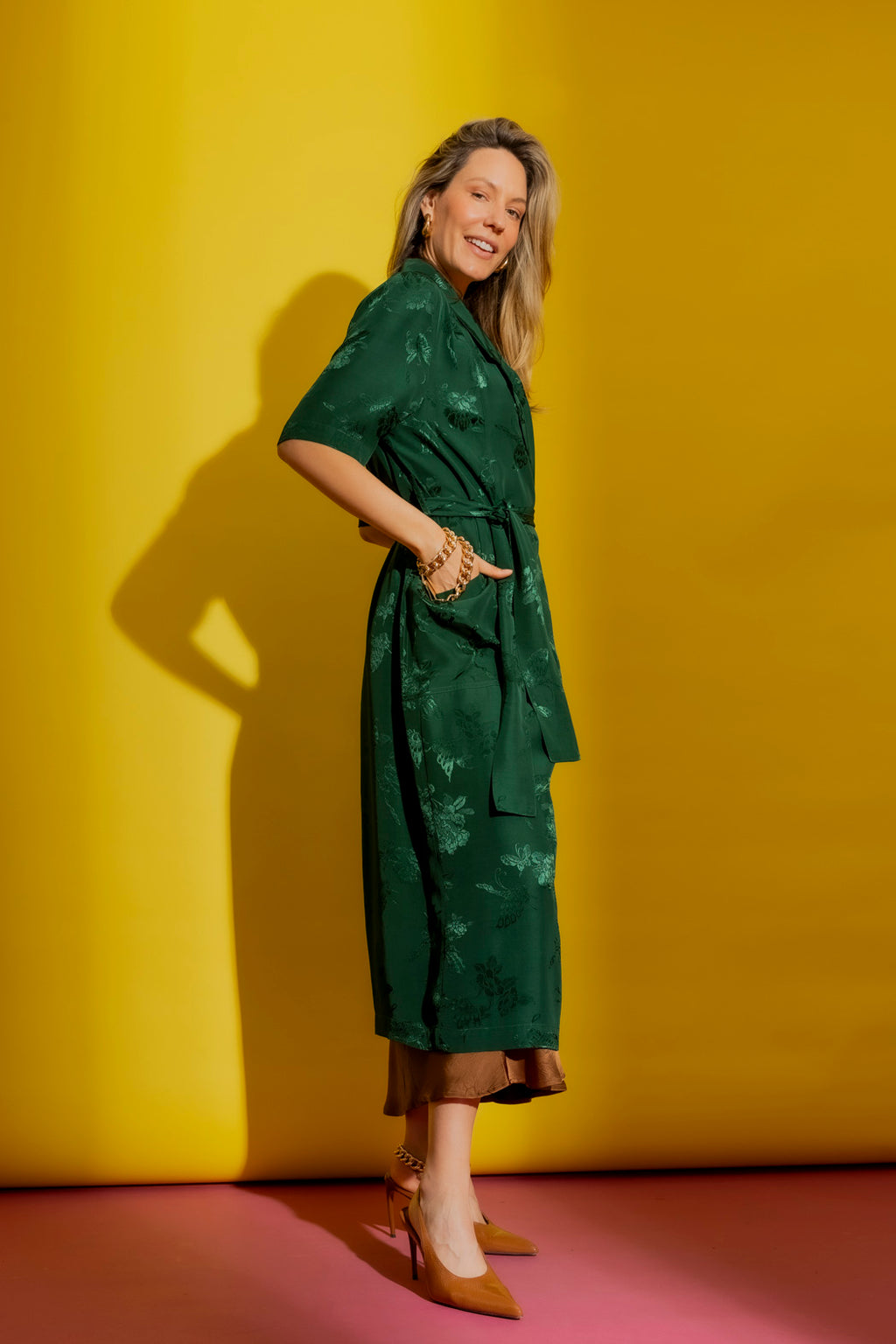Green Embossed Trench