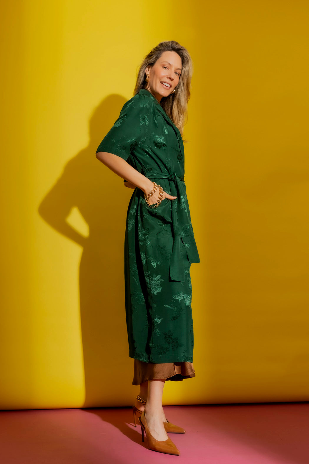 Green Embossed Trench