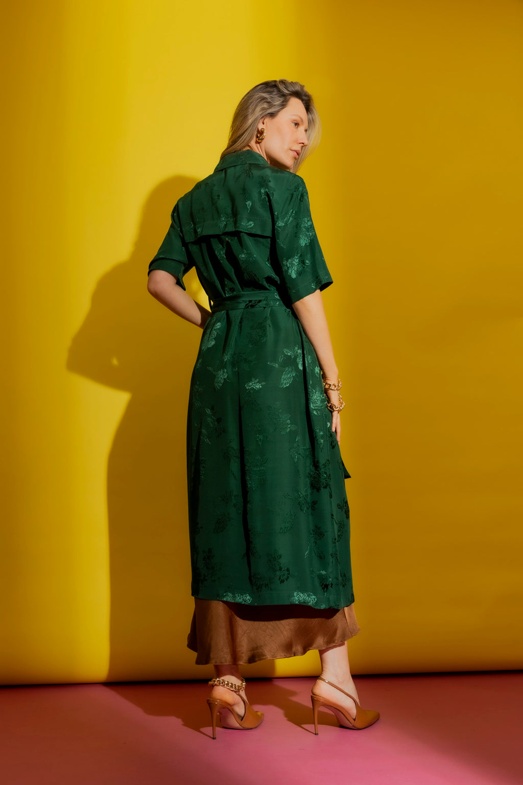 Green Embossed Trench