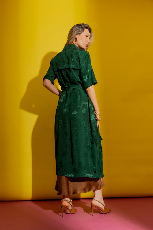 Green Dress And Jacket Set