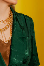 Green Embossed Trench