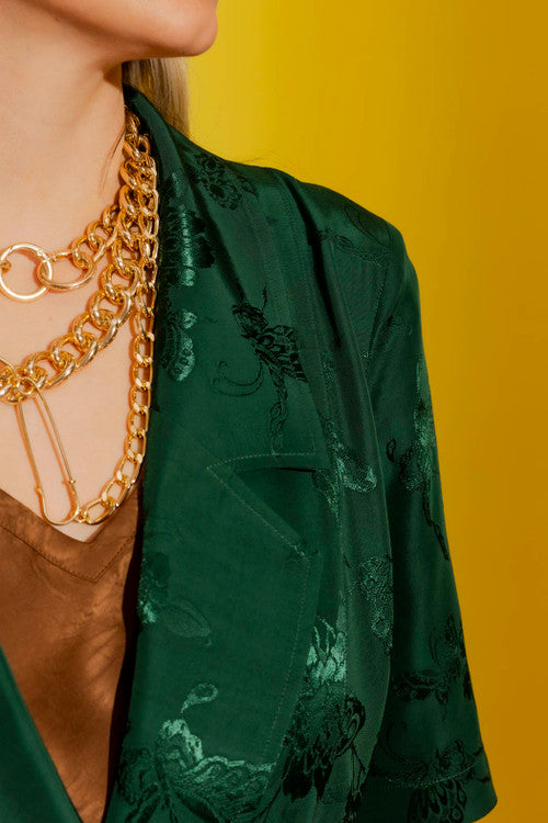 Green Dress And Jacket Set