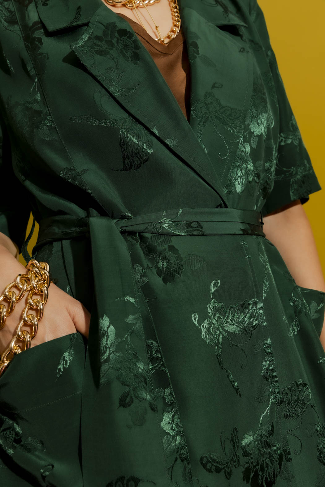 Green Embossed Trench