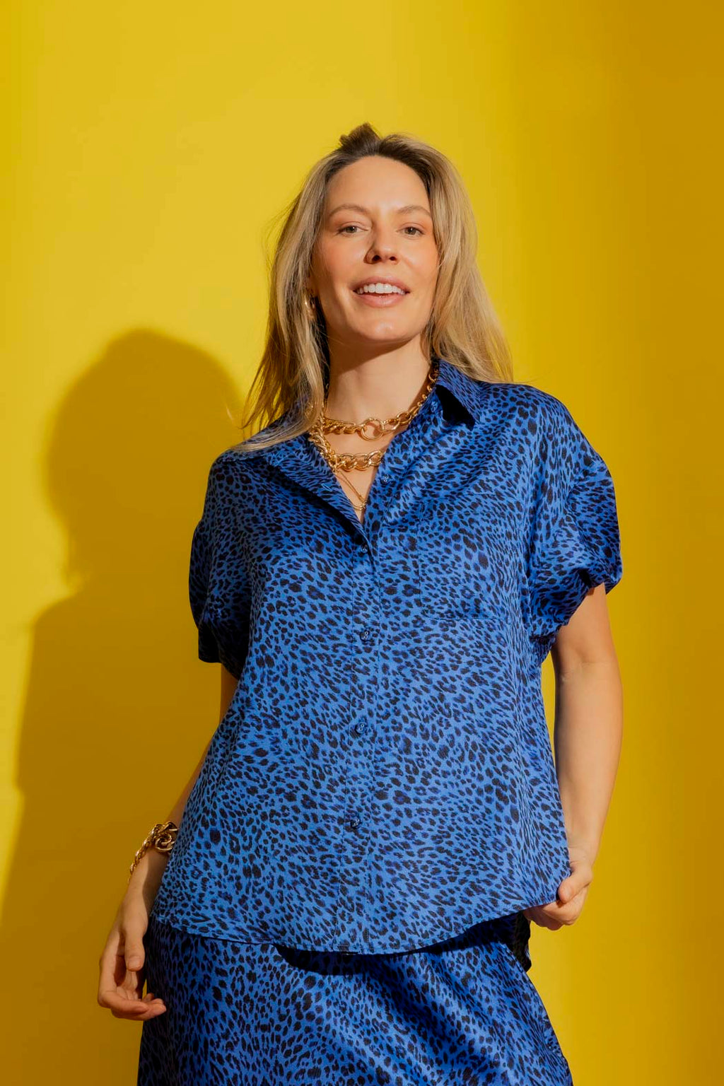 Cobalt Bubble Sleeve Shirt