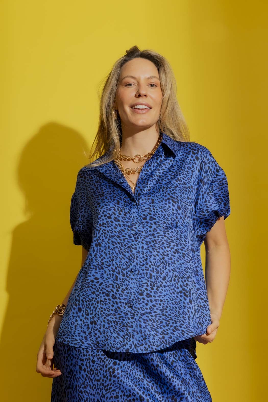 Cobalt Bubble Sleeve Shirt