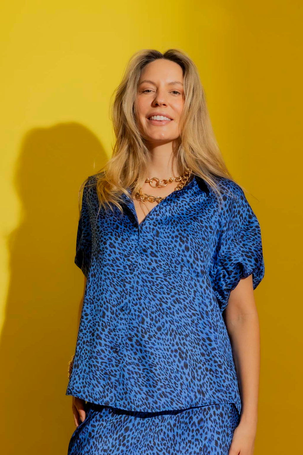 Cobalt Bubble Sleeve Shirt