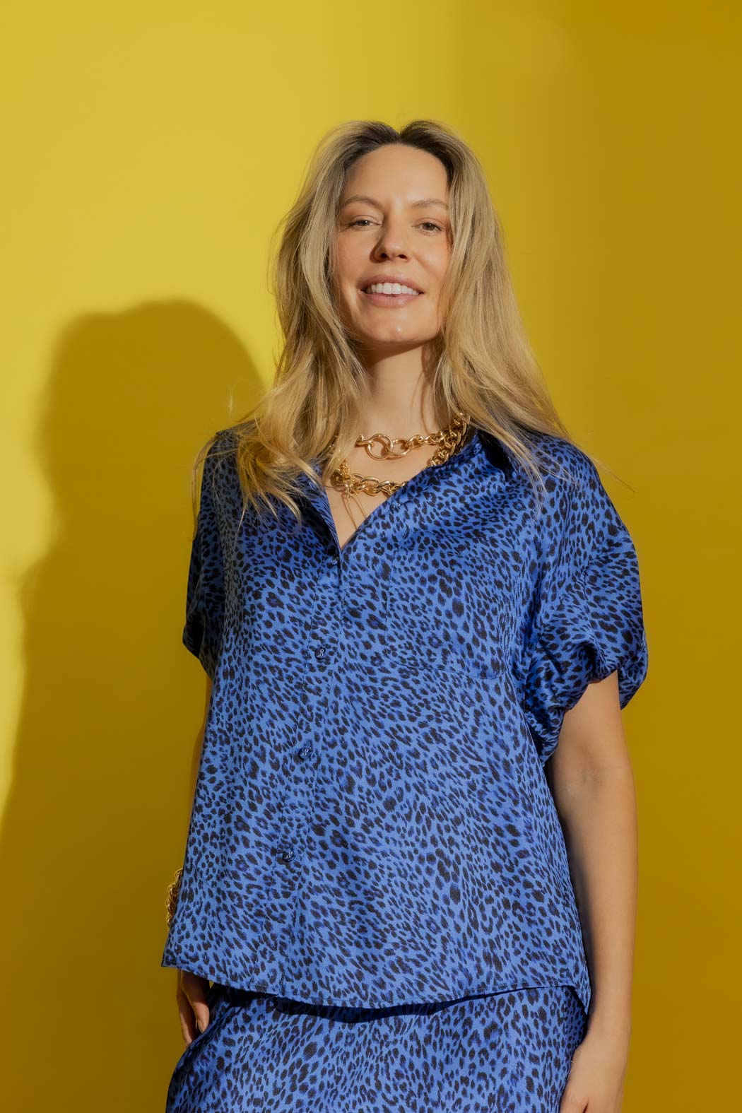 Cobalt Bubble Sleeve Shirt