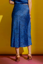 Cobalt Silky Bias Skirt