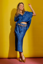 Cobalt Bubble Sleeve Shirt