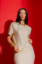 Gold Sparkle Crew Tee