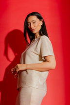 Gold Sparkle Crew Tee