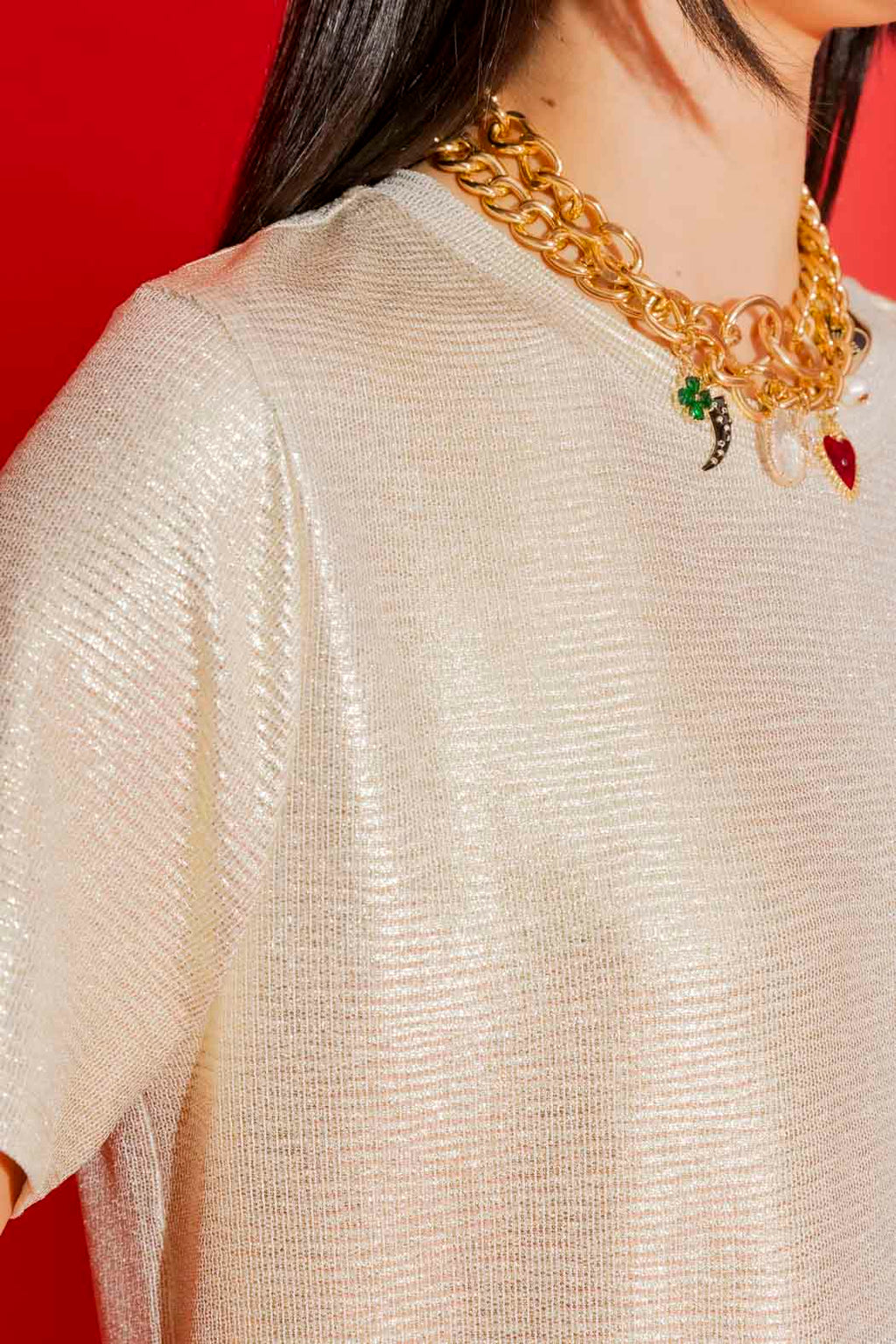 Gold Sparkle Crew Tee