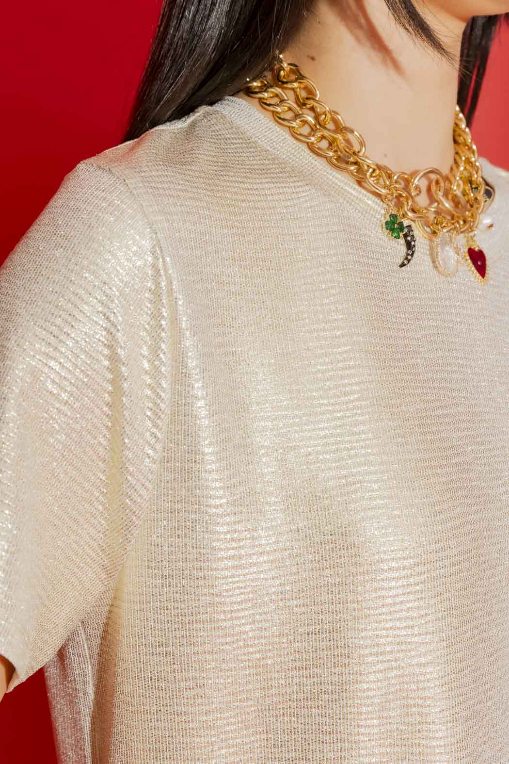 Gold Sparkle Crew Tee