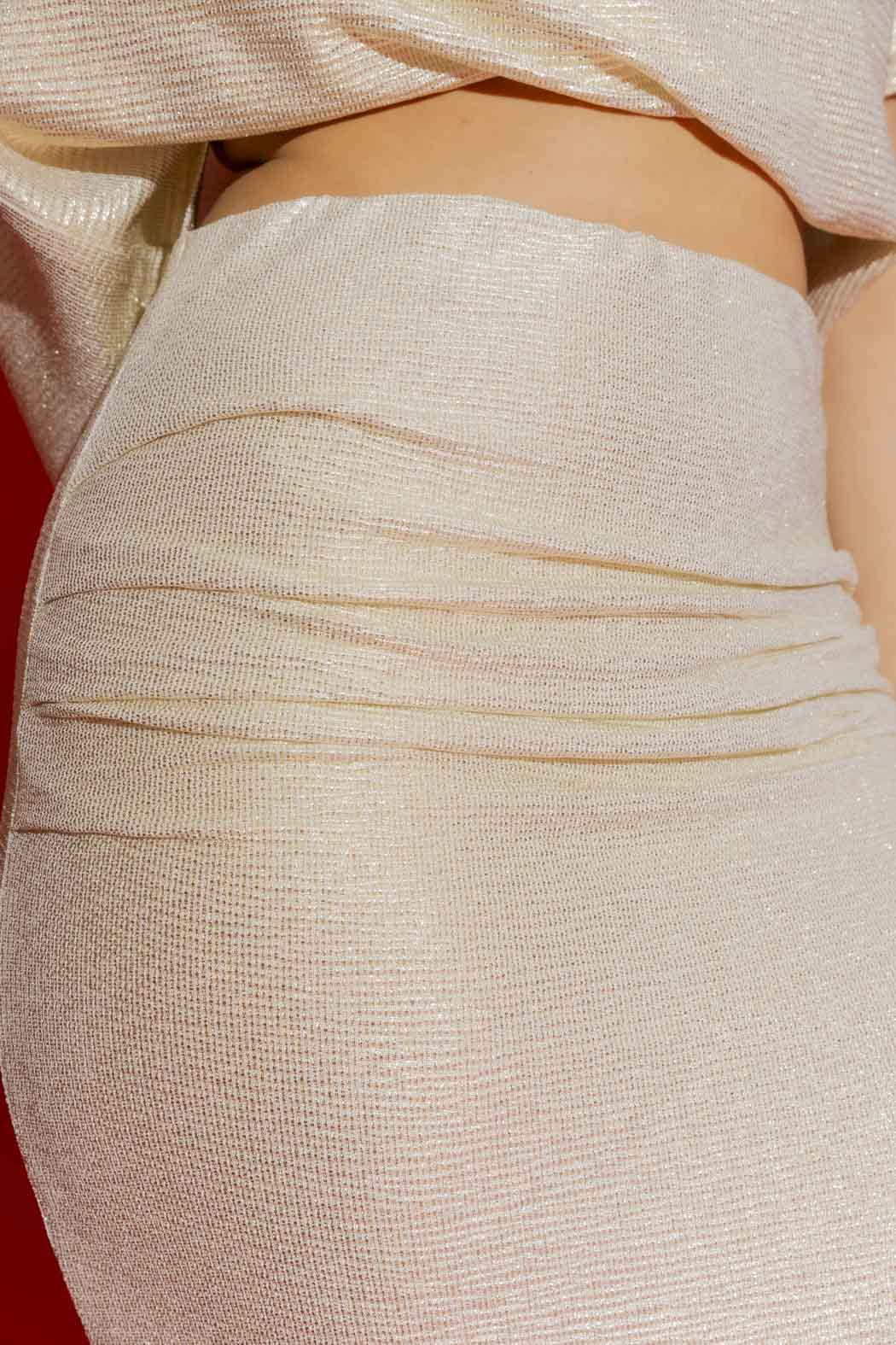 Gold Sparkle Ruched Skirt