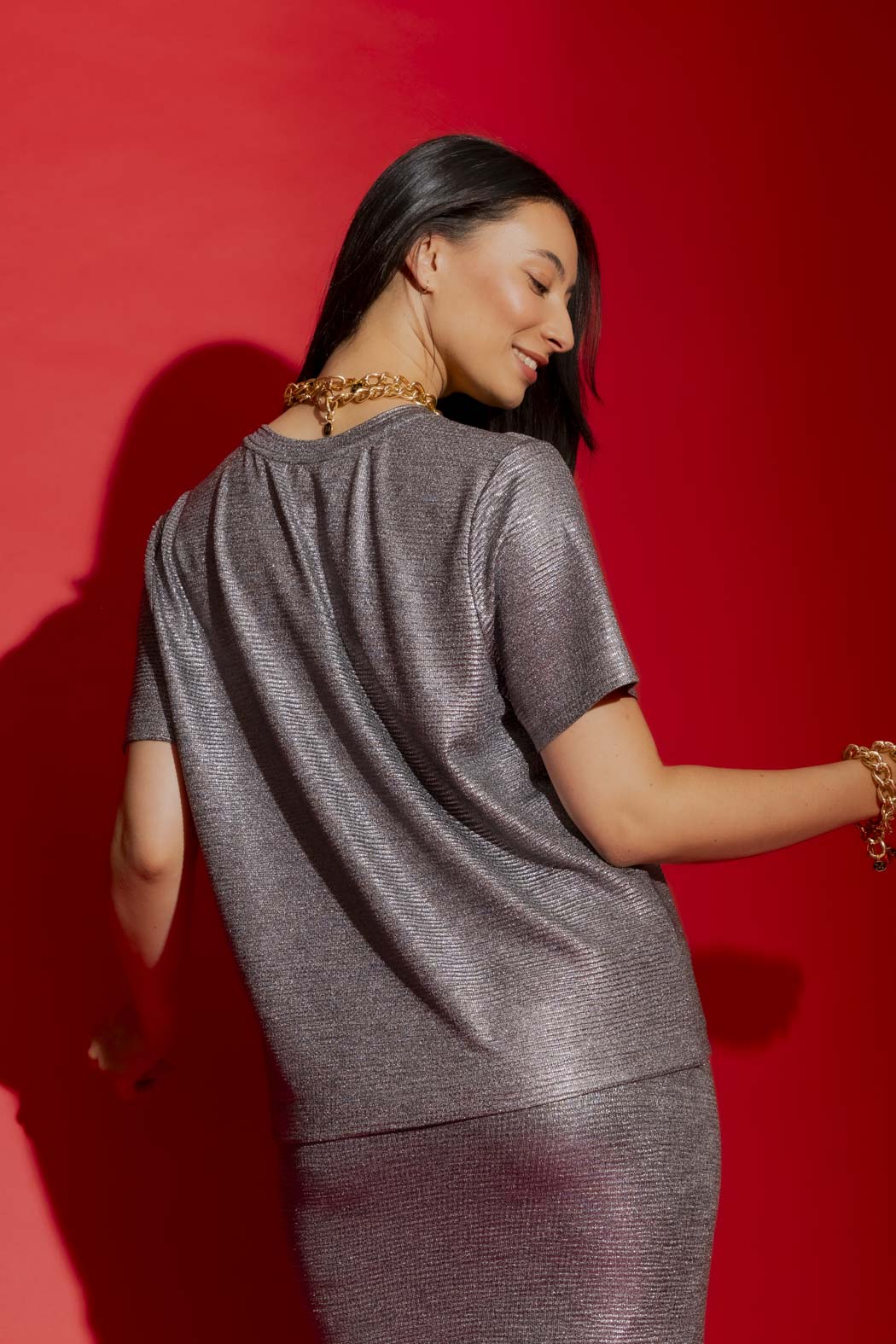 Charcoal Sparkle Crew Tee
