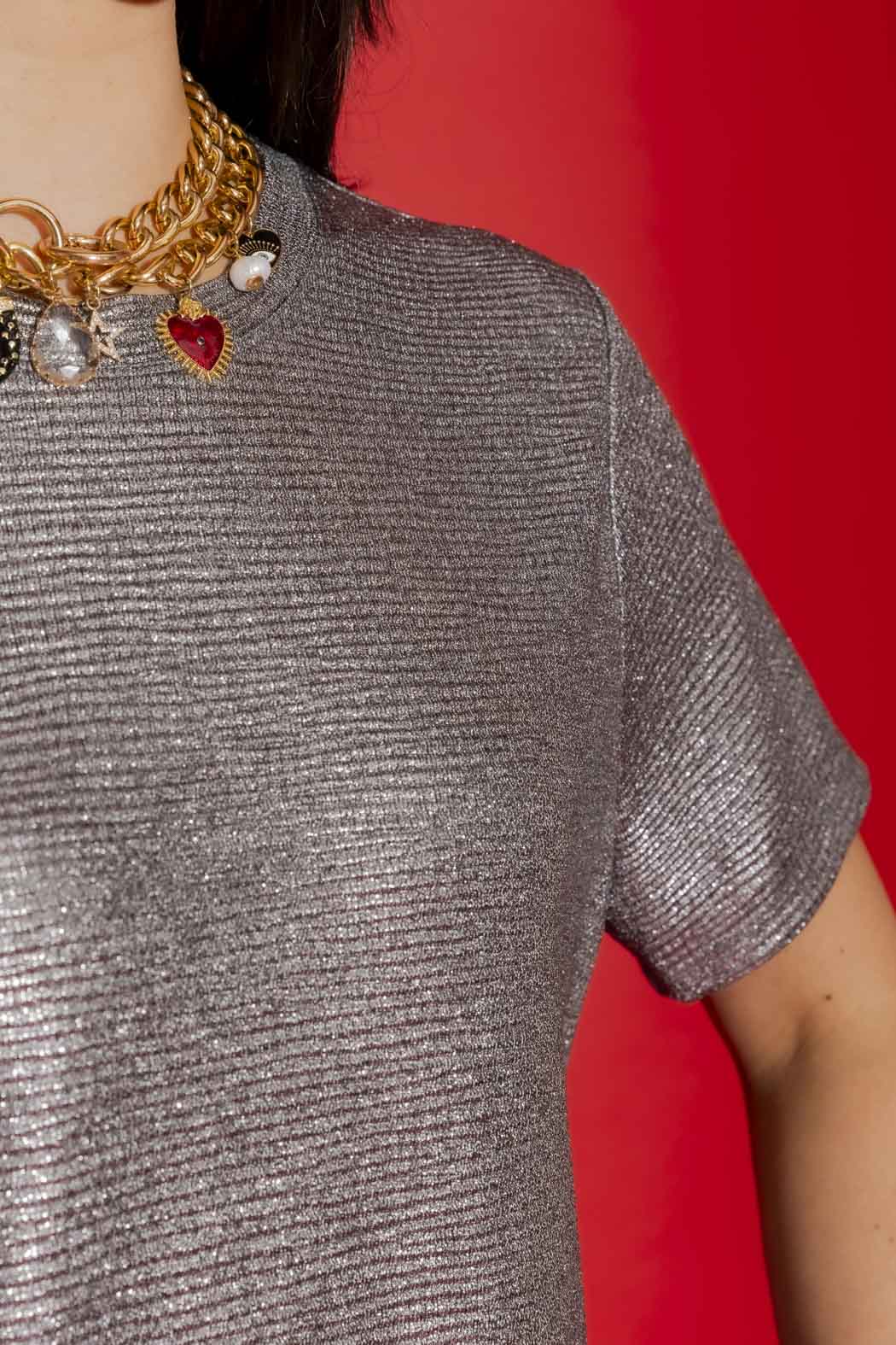Charcoal Sparkle Crew Tee