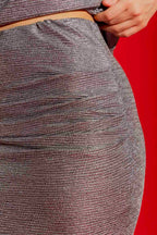 Charcoal Sparkle Ruched Skirt