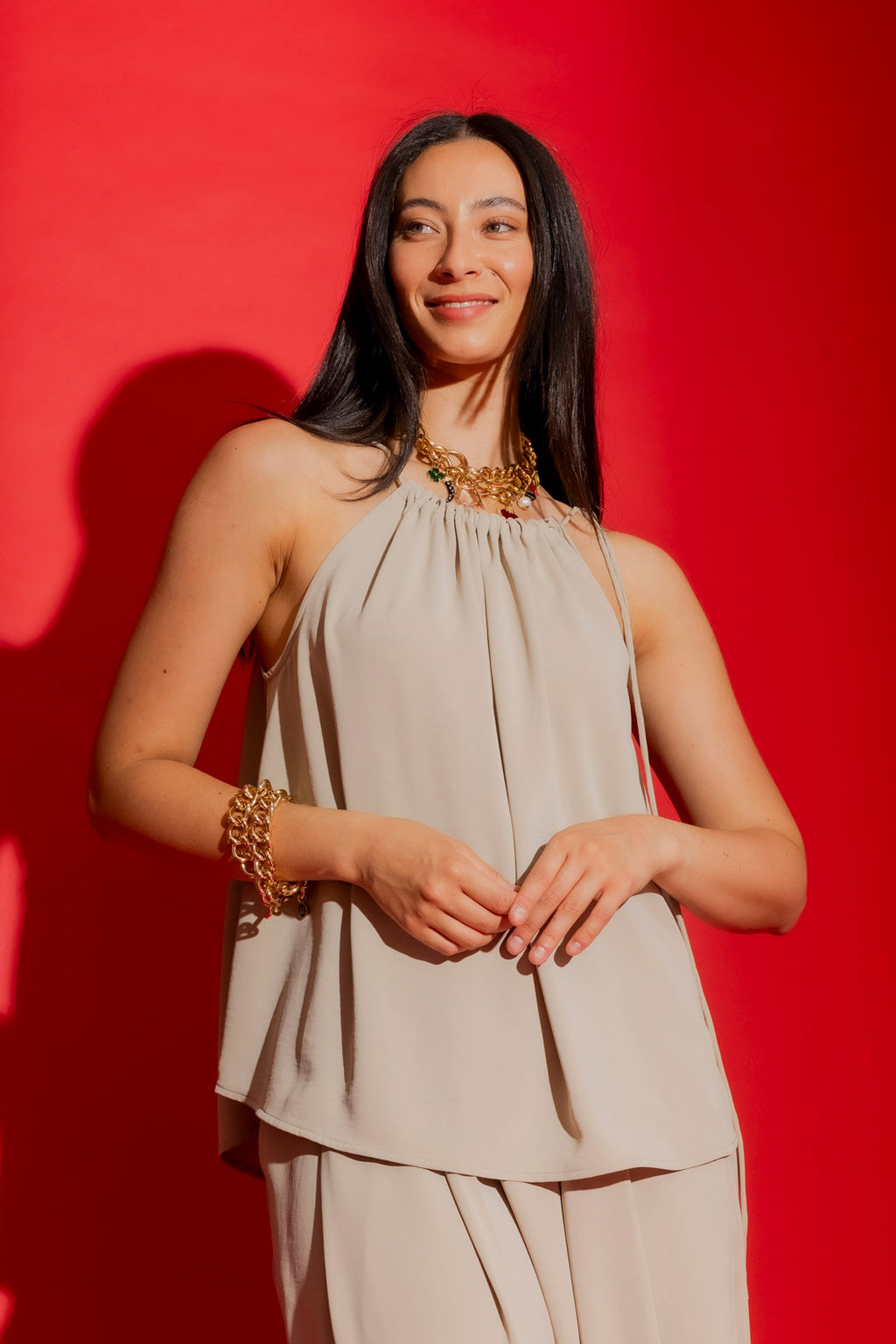 Stone Drawstring Cami