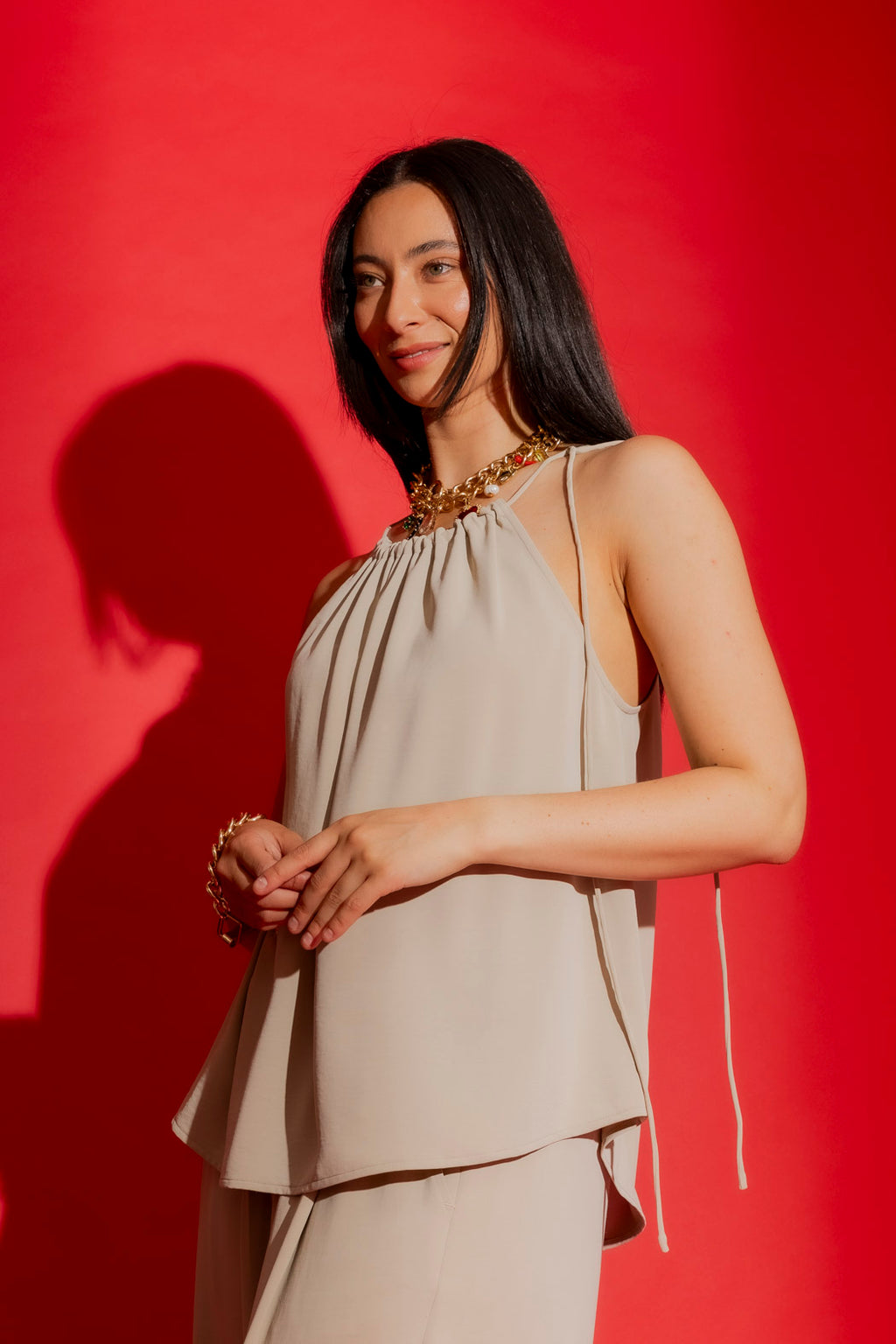 Stone Drawstring Cami