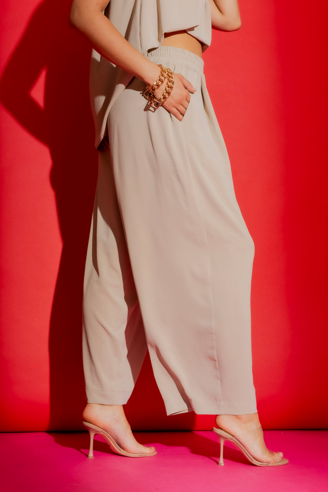 Stone Pull On Pleat Pant