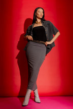 Grey Tencel Tube Skirt