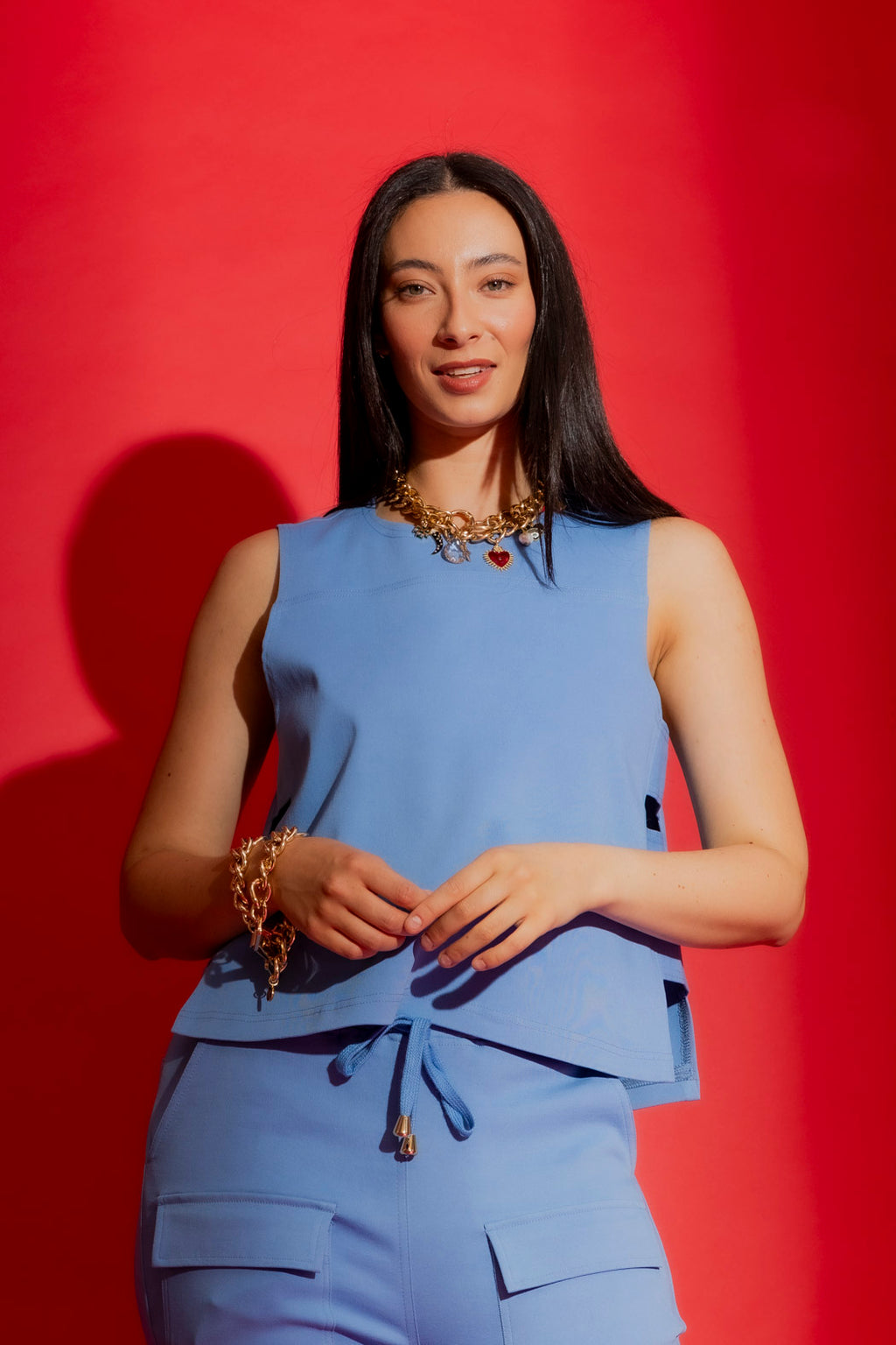 Cornflower Cutout Top