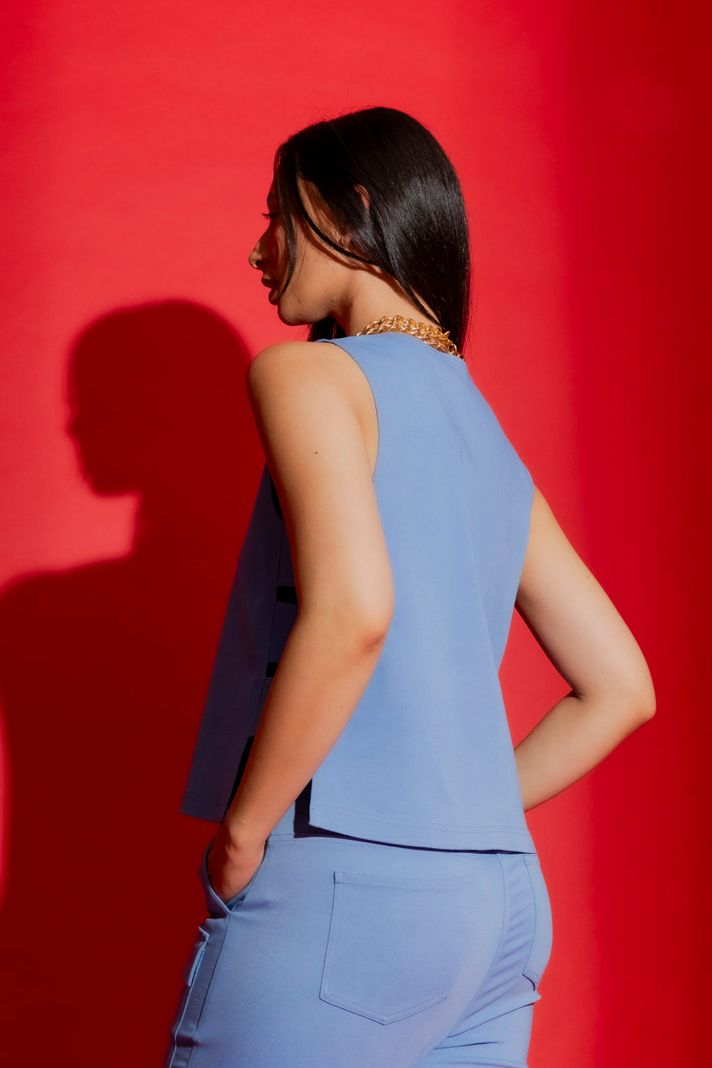 Cornflower Cutout Top