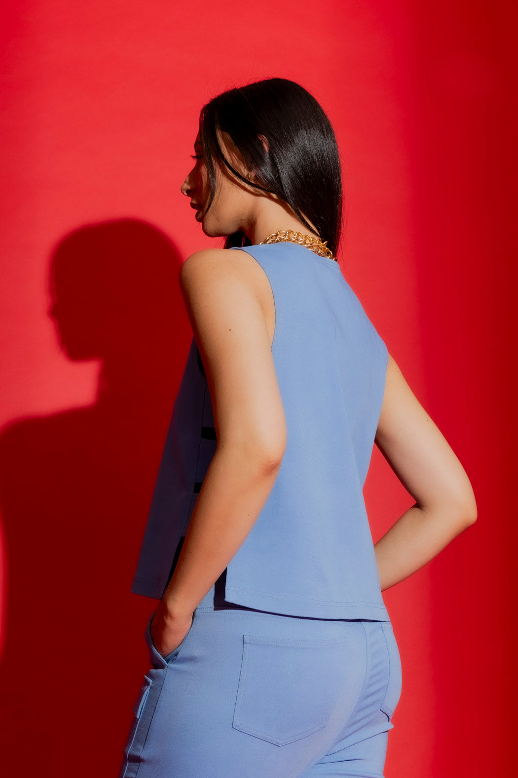 Cornflower Cutout Top