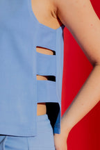 Cornflower Cutout Top