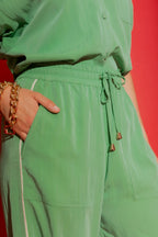 Green Piped Culottes
