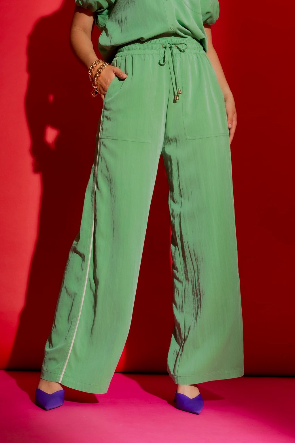 Green Piped Culottes