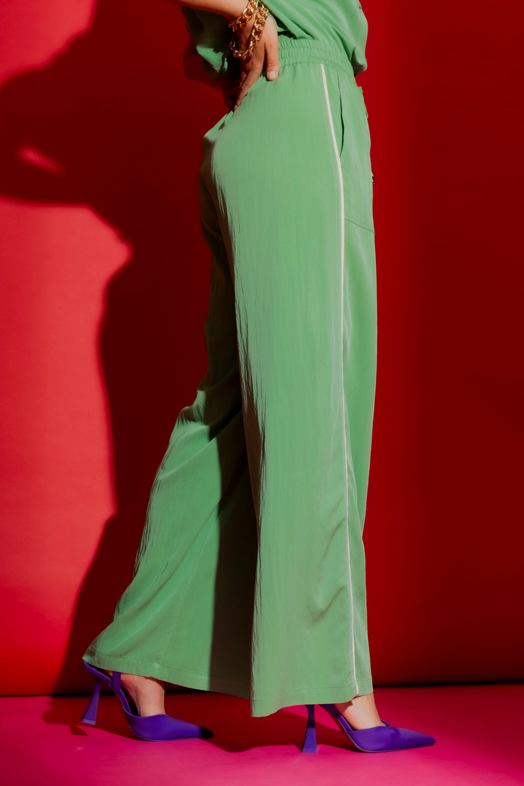Green Piped Culottes