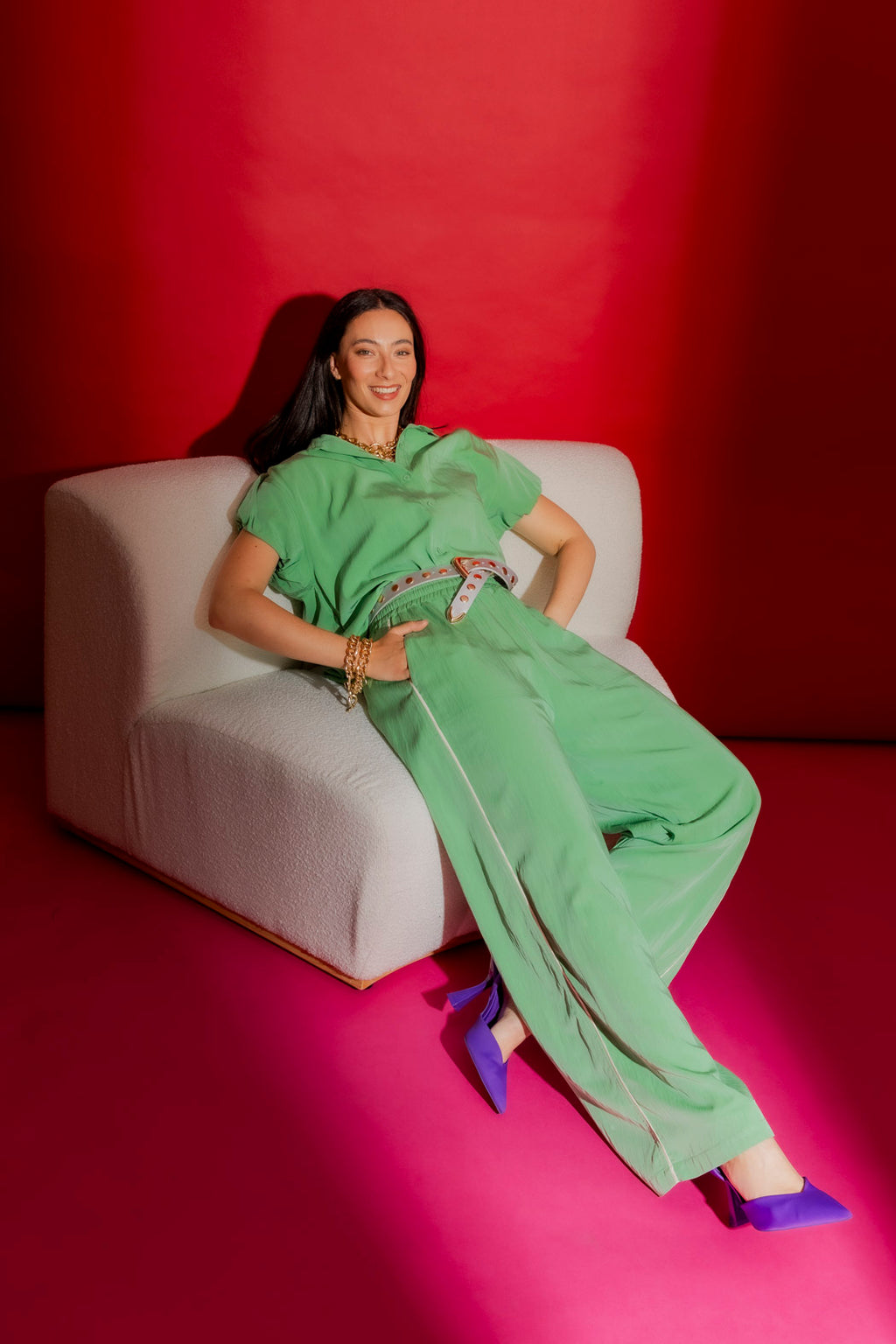 Green Piped Culottes