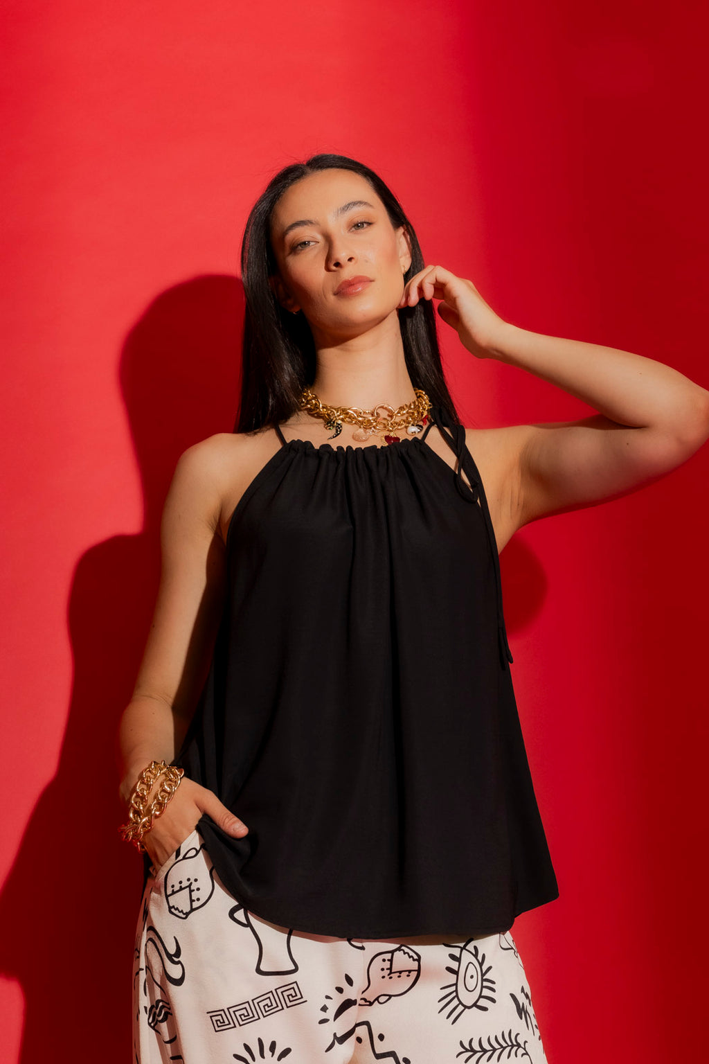 Black Drawstring Cami