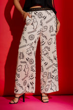 Ivory Print Silky Classic Culotte