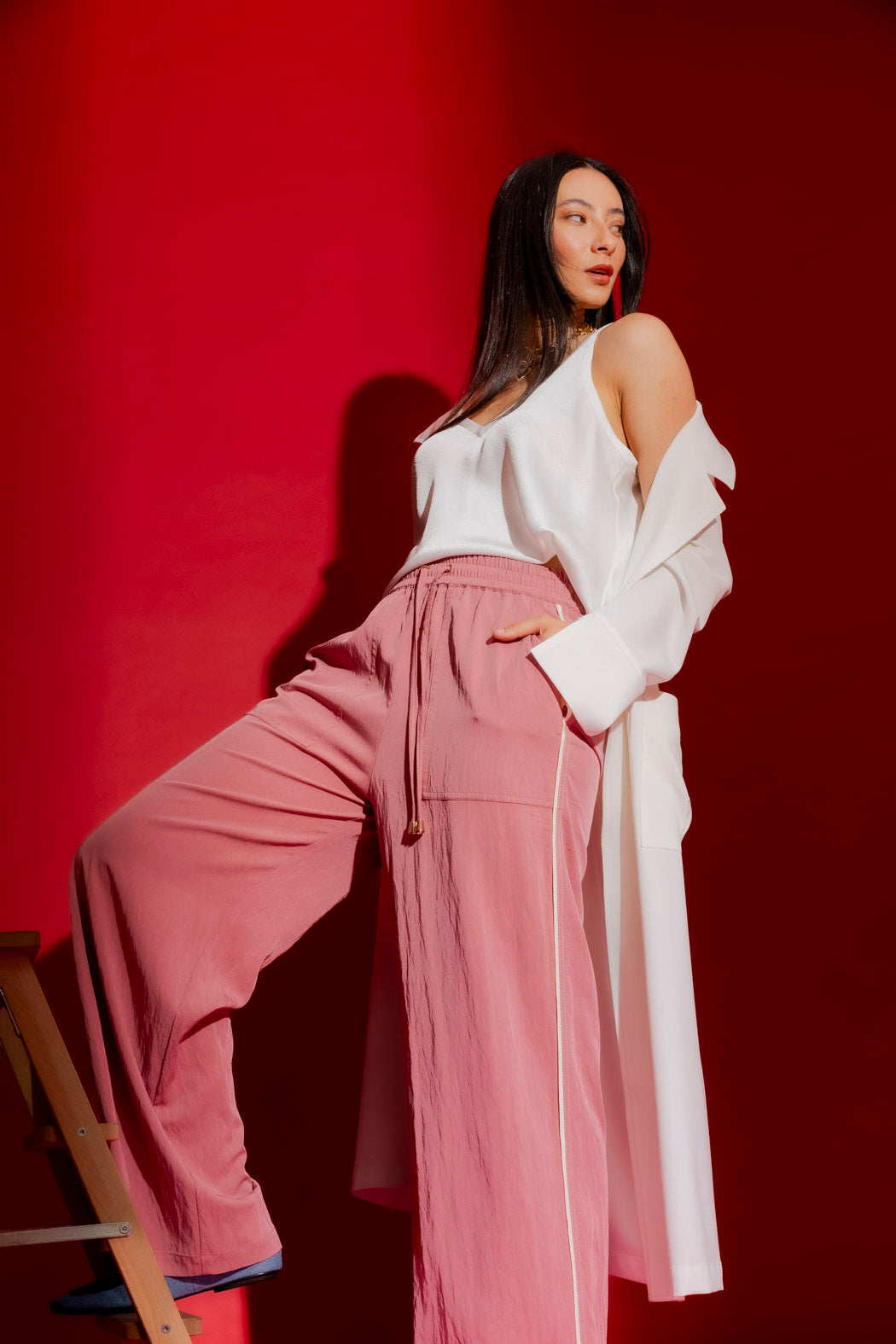 Dusty Pink Piped Culottes Dusty Pink