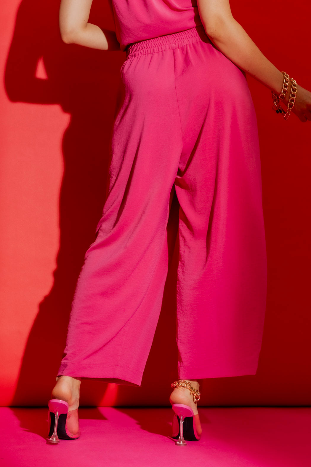 Strawberry Pull On Pleat Pant