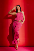 Strawberry Pull On Pleat Pant