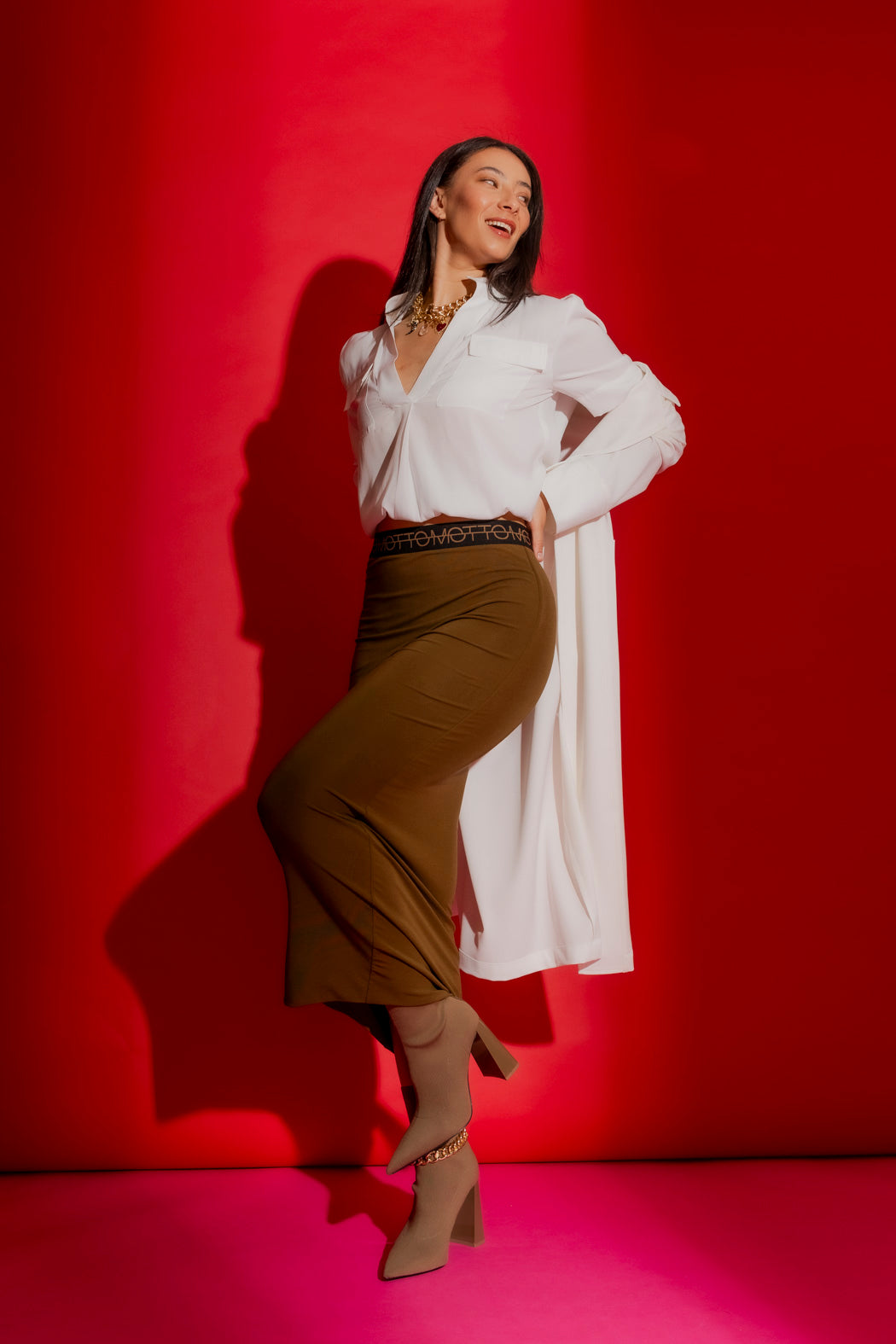 Cocoa Tencel Tube Skirt