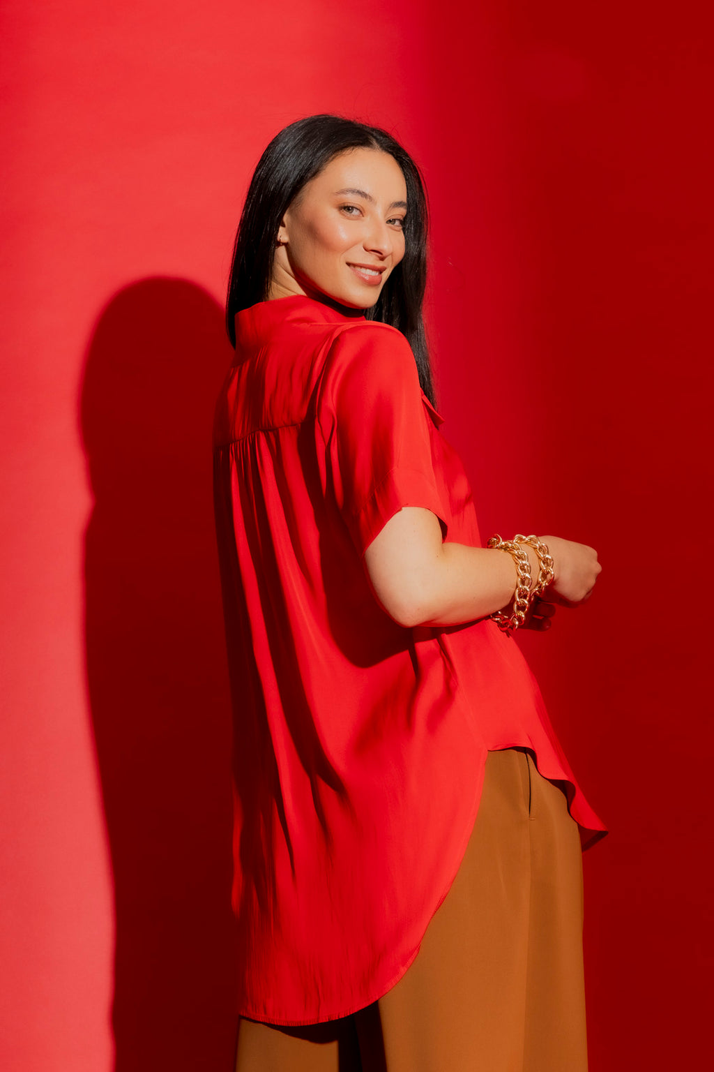 Red Cargo Blogger Shirt