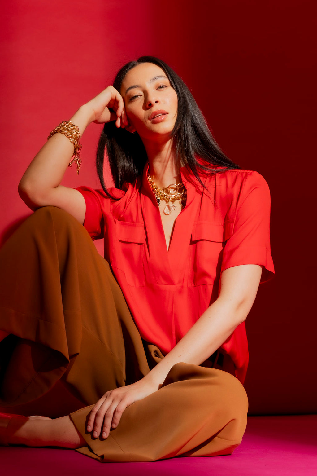 Red Cargo Blogger Shirt