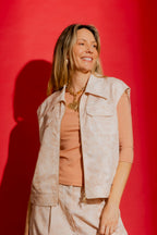 Peach Marble Zip Vest