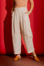 Peach Marble Barrel Pant